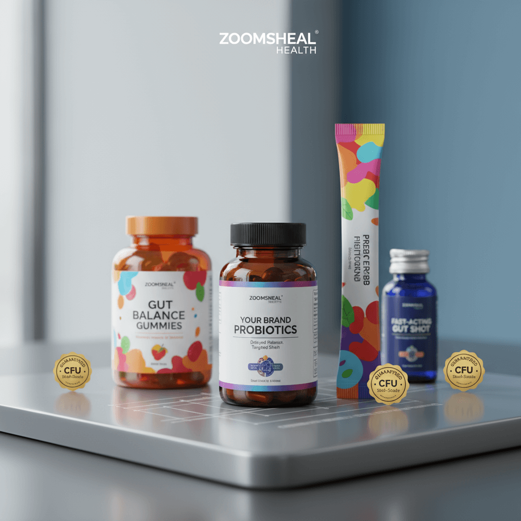 Various types of probiotic supplements