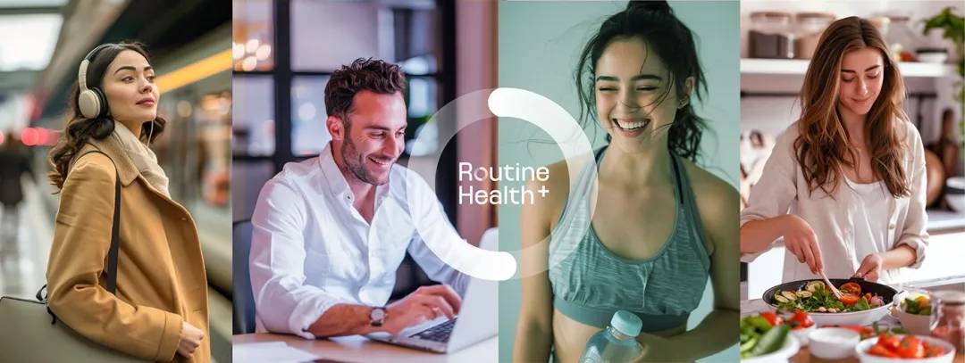 Supplement packaging design for Routine Health+