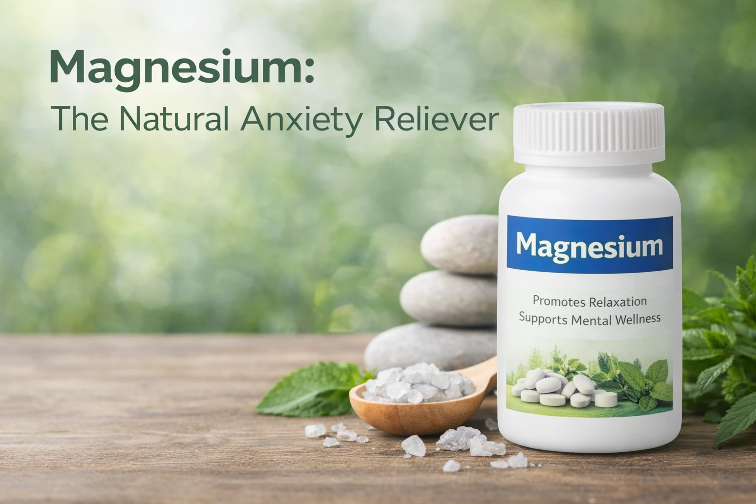 Magnesium bottle with calming elements for anxiety relief
