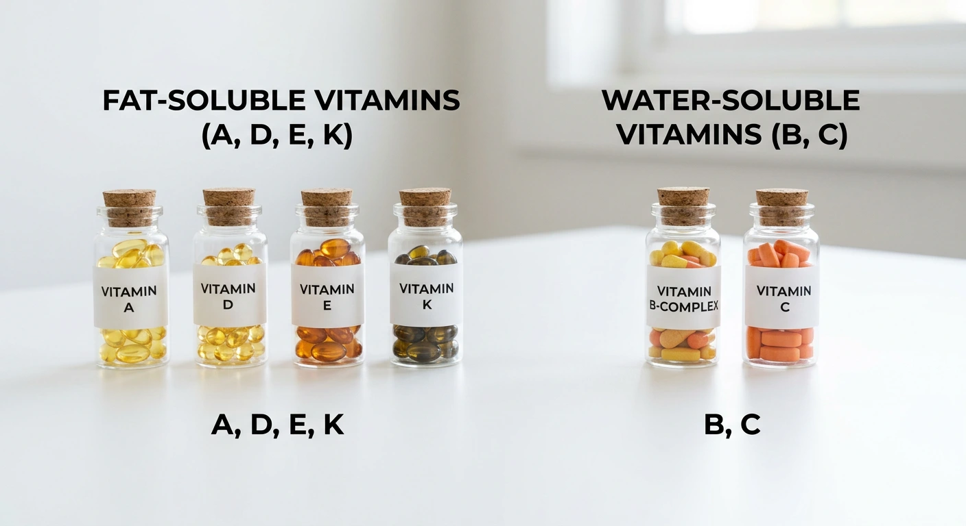 comparison of fat-soluble and water-soluble vitamin capsules
