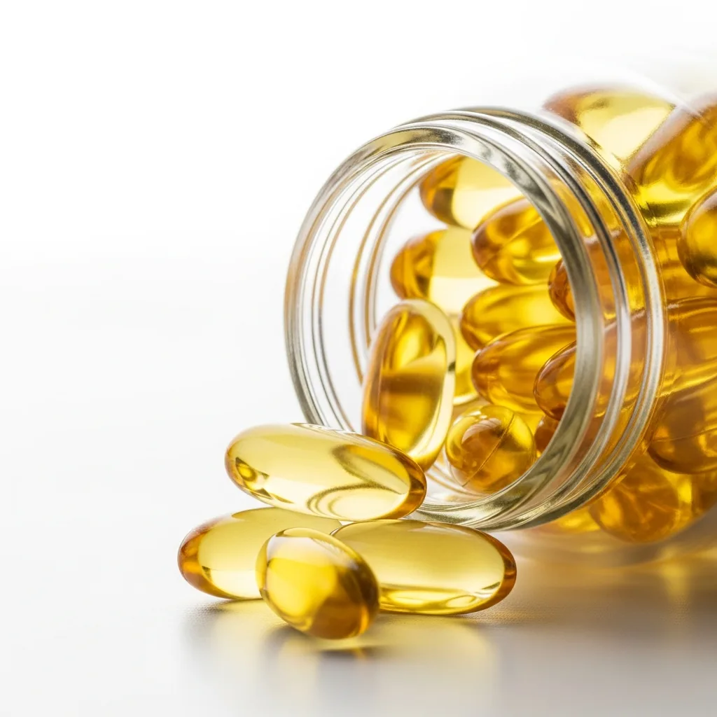 High-quality softgel supplement capsules.